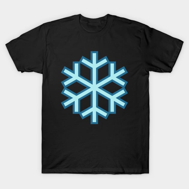 Blue Winter Snowflake Pattern T-Shirt by softbluehum